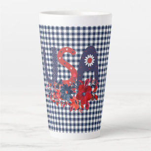 Red White en Blue USA Patriotic Bouquet Latte Mok
