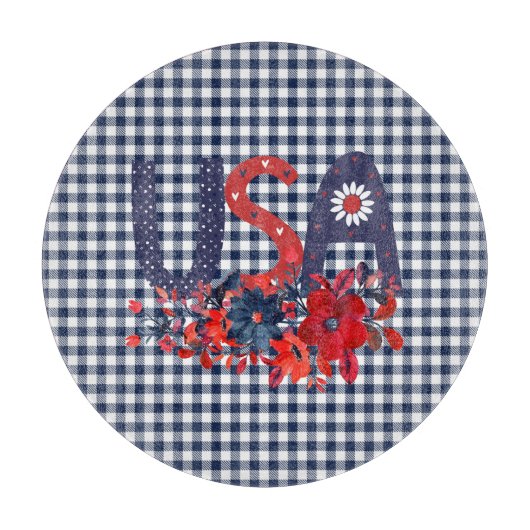 Red White en Blue USA Patriotic Bouquet Snijplank (Voorkant)