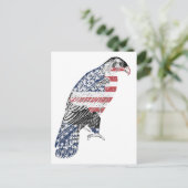Red White en Blue USA Patriotic Eagle Art Briefkaart (Staand voorkant)