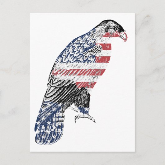 Red White en Blue USA Patriotic Eagle Art Briefkaart (Voorkant)