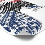 Red White en Blue USA Patriotic Eagle Art Poster (Hoek)