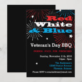 Red White en Blue Veterans Day BBQ Kaart (Voorkant / Achterkant)