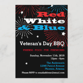 Red White en Blue Veterans Day BBQ Kaart
