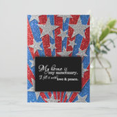 Red White en Blue, we hebben Housewarming BBQ verp Kaart (Staand voorkant)