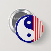 Red White en Blue Yin Yang Button (Voorkant /achterkant)