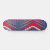 Red White en Blue Zig Zag Pattern Persoonlijk Skateboard (Horizontaal)