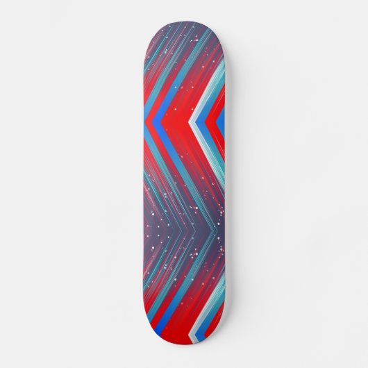 Red White en Blue Zig Zag Pattern Persoonlijk Skateboard (Voorkant)