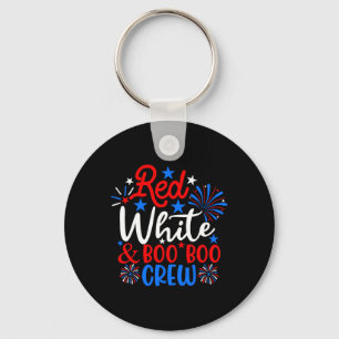 Red White en Boo Boo Crew Grappig 4 juli Verpleegs Sleutelhanger