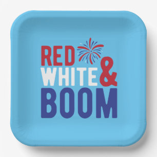 Red White en Boom 4 juli Papieren Borden Bordje