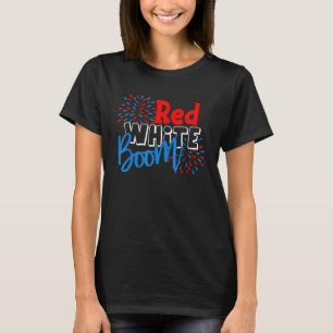 Red White en Boom Fireworks, 4 juli patriottisch T-shirt