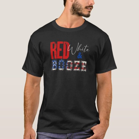 Red White en Booze American Flag VS op 4 juli 17 T-shirt (Voorkant)