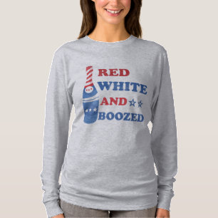 Red White en Boozed 4 juli T-Shirt