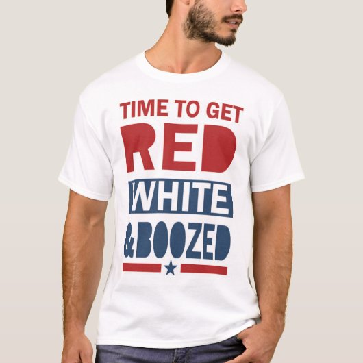 Red White en Boozed - Funny 4th of Juli Shirt (Voorkant)