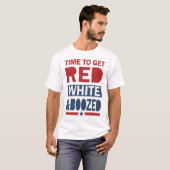 Red White en Boozed - Funny 4th of Juli Shirt (Voorkant volledig)