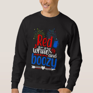 Red White en Boozy Alcohol Booze 4 juli bier Trui
