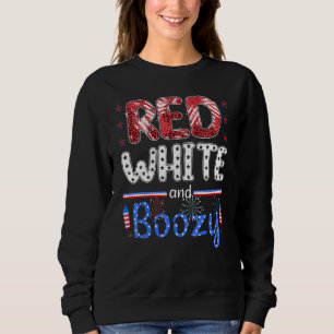 Red White en Boozy Happy USA Independence Day jul Trui
