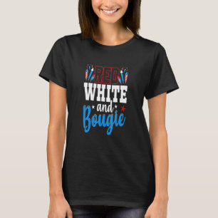 Red White en Bougie 4 juli American Independence T-shirt