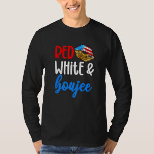 Red White en Boujee 4 juli Amerikaanse vlag Li T-shirt