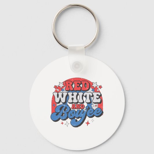 Red White en Boujee 4 juli Onafhankelijkheidsdag Sleutelhanger (Voorkant)