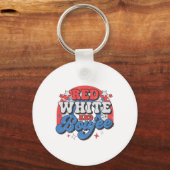 Red White en Boujee 4 juli Onafhankelijkheidsdag Sleutelhanger (Voorkant)
