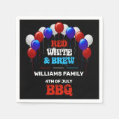 Red White en Brew, 4 juli, BBQ Family Party Servet (Voorkant)