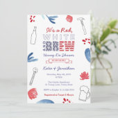 Red White en Brew Honey Do of Couples Shower Kaart (Staand voorkant)