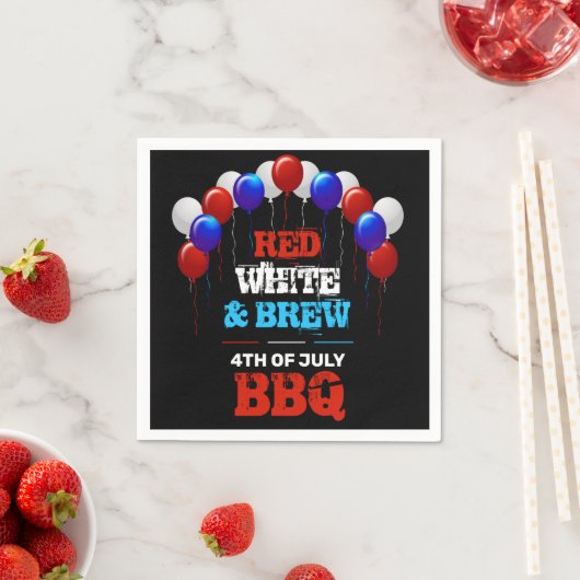 Red White en Brew op 4 juli BBQ Party Servet (Insitu)