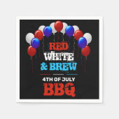 Red White en Brew op 4 juli BBQ Party Servet (Voorkant)
