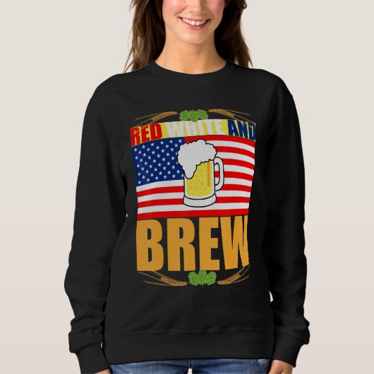 Red White en Brew Patriotic American Merica USA B Trui (Voorkant)