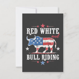 Red White en Bull rijden op Amerikaanse cowboys Bedankkaart