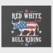 Red White en Bull rijden op Amerikaanse cowboys Cadeaupapier (Vlak)