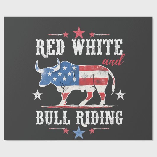 Red White en Bull rijden op Amerikaanse cowboys Cadeaupapier (Vlak)