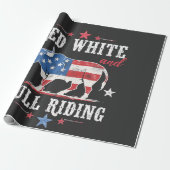 Red White en Bull rijden op Amerikaanse cowboys Cadeaupapier (Uitgerold)