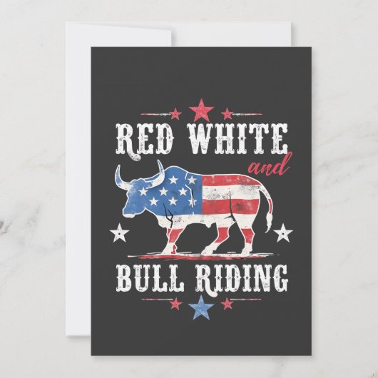 Red White en Bull rijden op Amerikaanse cowboys Kaart (Voorkant)