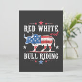 Red White en Bull rijden op Amerikaanse cowboys Kaart (Staand voorkant)