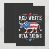 Red White en Bull rijden op Amerikaanse cowboys Kaart (Voorkant / Achterkant)