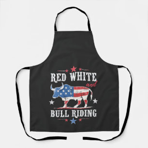 Red White en Bull rijden op Amerikaanse cowboys Schort