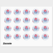 Red White en Cool Thankyou Party Sticker (Vel)