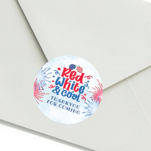 Red White en Cool Thankyou Party Sticker