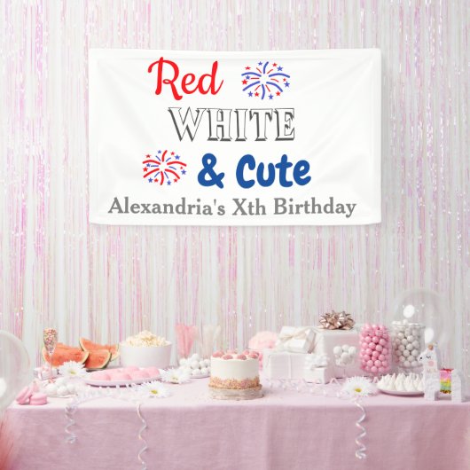 Red White en Cute, 4 juli Spandoek (Feest)