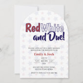 Red White en Due 4 juli Co ed Baby shower Kaart (Voorkant)