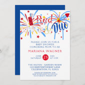 Red White en Due 4e juli Baby shower Kaart (Voorkant / Achterkant)