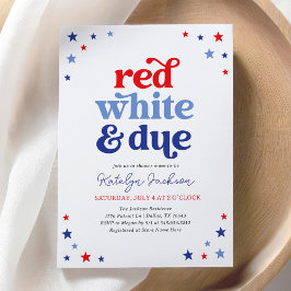 Red White en Due 4e juli Baby shower Kaart
