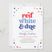 Red White en Due 4e juli Baby shower Kaart (Voorkant)