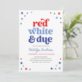 Red White en Due 4e juli Baby shower Kaart (Staand voorkant)
