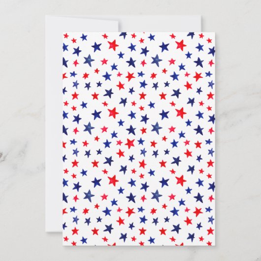 Red White en Due 4e juli Baby shower Kaart (Achterkant)