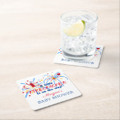 Red White en Due 4e juli Baby shower Kartonnen Onderzetters (Insitu)