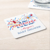 Red White en Due 4e juli Baby shower Kartonnen Onderzetters (Schuin)