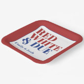 Red White en Due 4th juli USA Flag Baby shower Papieren Bordje (Gebogen)