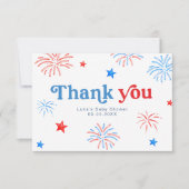 Red White en Due 4th of July Patriottisch Dank U w Bedankkaart (Voorkant)